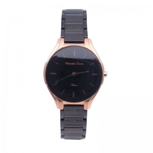 Alexandre Christie AC 8610 Rosegold Black Lady LHBBRBA